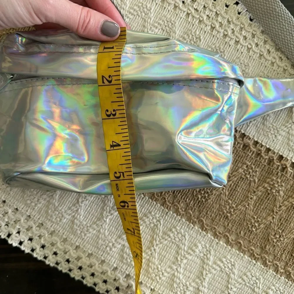 Holographic Silver Festival Fanny Pack Crossbody Purse